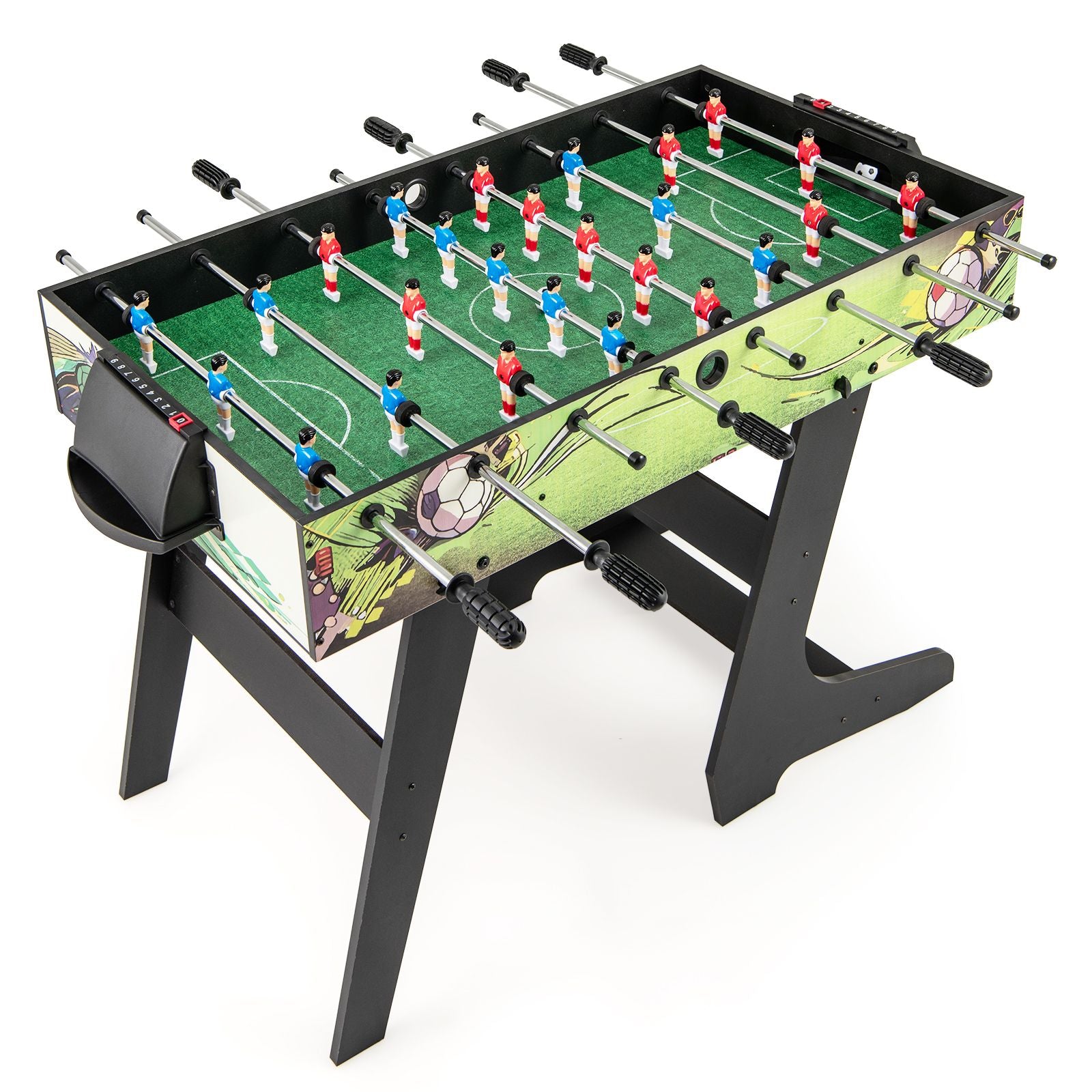 Foldable Foosball Table Game Set with 26 Players and Anti-Slip Grips