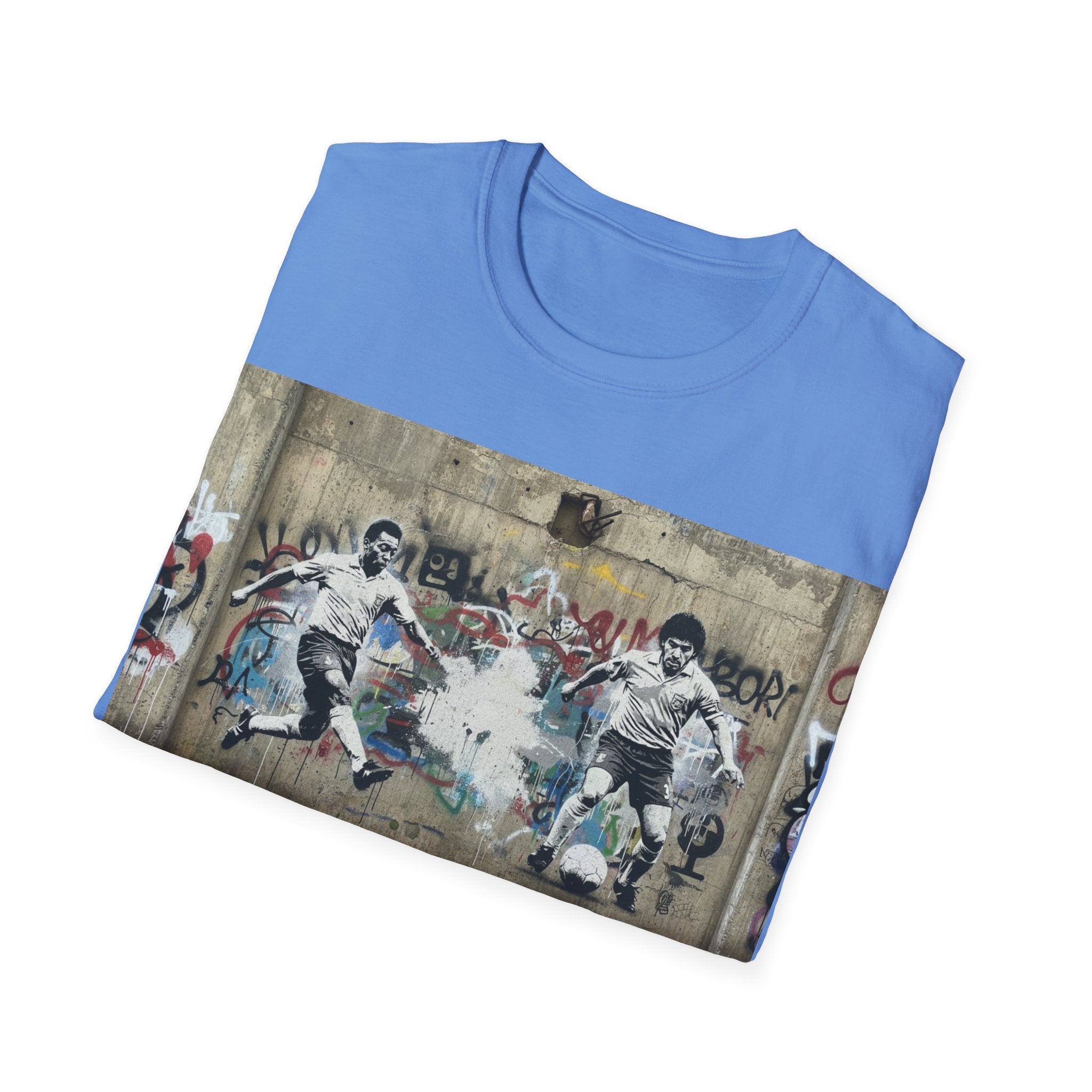 Pele vs Maradona — Urban Graffiti Football Players T-Shirt