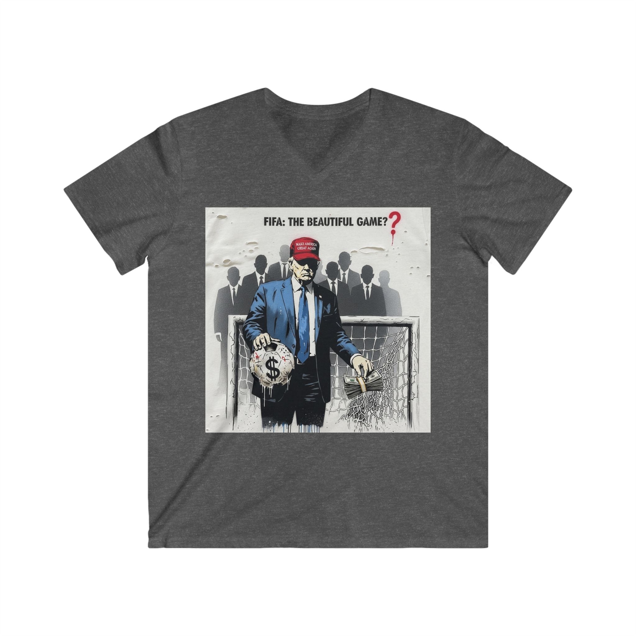 V-Neck Tee — “FIFA: The Beautiful Game?” Graphic Shirt