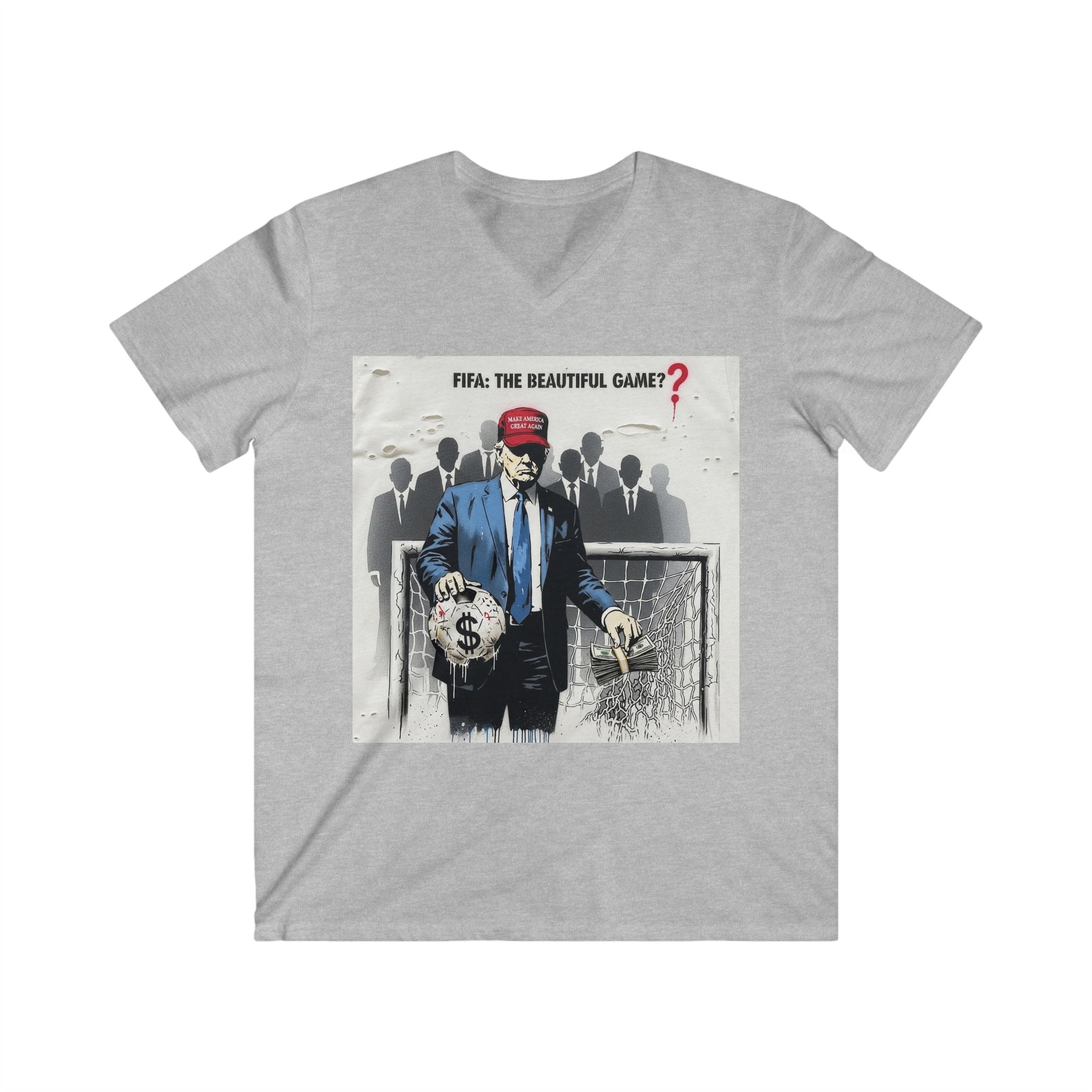 V-Neck Tee — “FIFA: The Beautiful Game?” Graphic Shirt