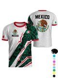 Mexico World Cup Short Sleeve T-Shirt, Breathable Quick-Dry Sports Fabric, Casual Fitted Ombre Design, Unisex Long Tee for All Seasons, Athletic Sports Clothing