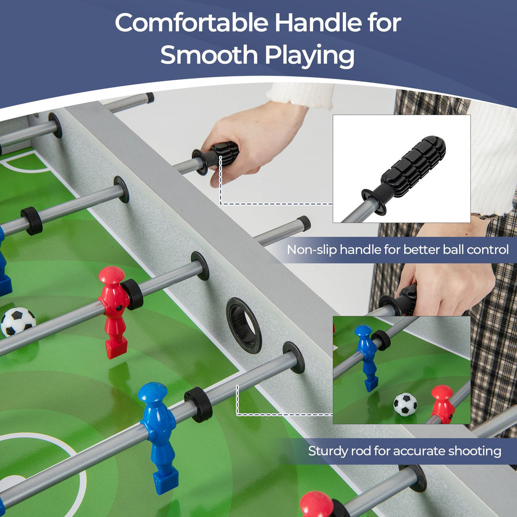 Soccer Table Game with 2 Footballs and Smooth Handle