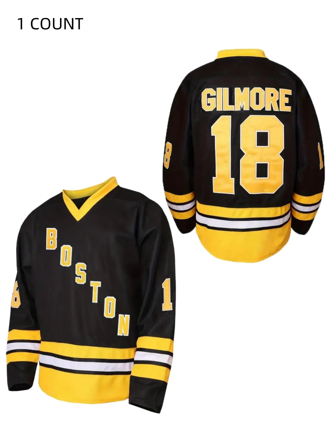 Boston Ice Hockey Jersey, Happy Gilmore #18 Jersey, Authentic Jersey, Stitched S-XXXL, 90S Hip Hop Clothing, Men'S Sportswear for Training and Competition