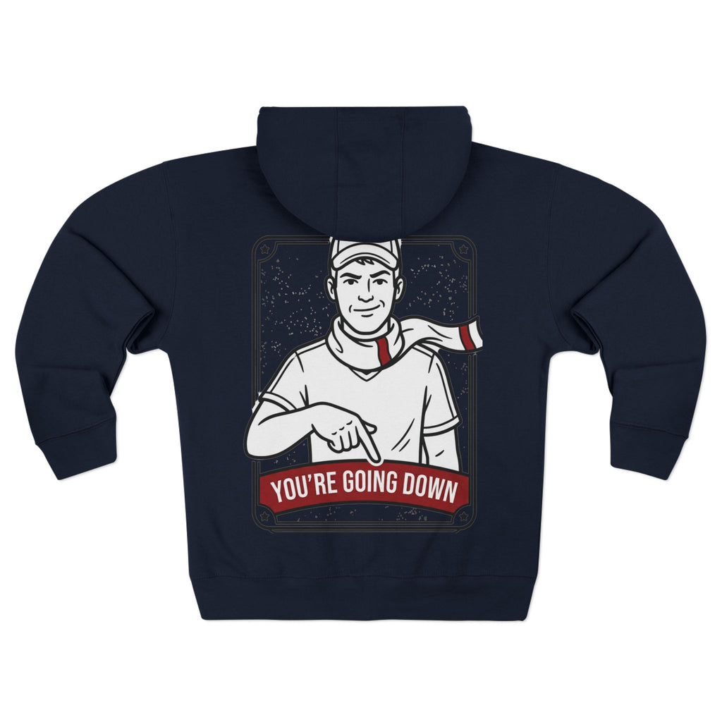 Zip Hoodie — 'You're Going Down' Retro Sports Rivalry Design