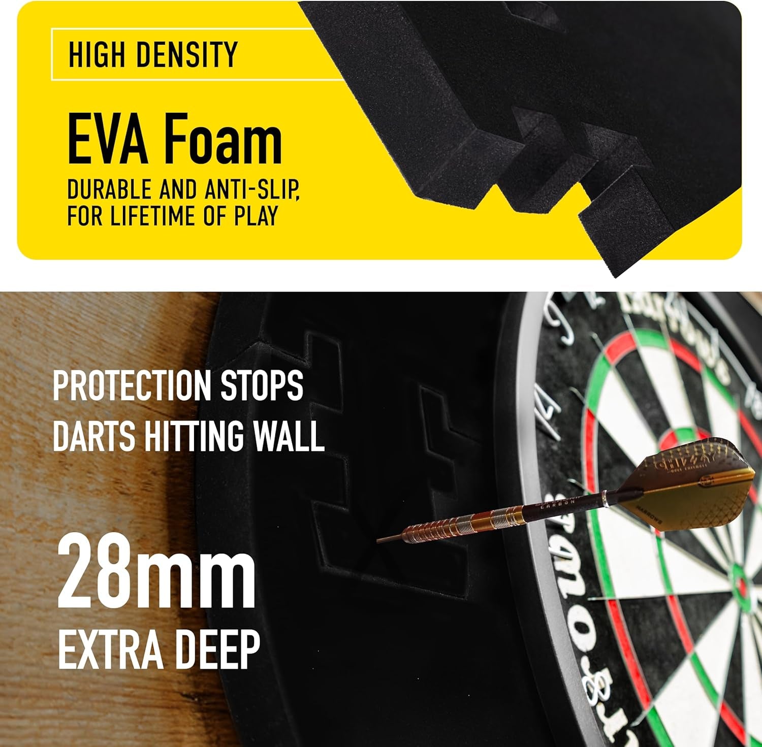 Dartboard Surround – 4-Piece Wall Protector Ring or Complete Premium Darts Bundle with Board, Trophy Darts & Oche – Home, Club & Gift Set Options