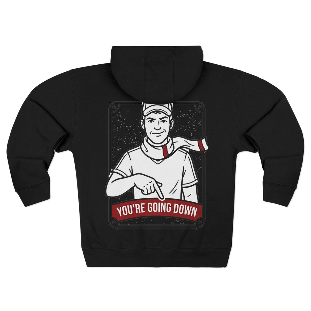 Zip Hoodie — 'You're Going Down' Retro Sports Rivalry Design