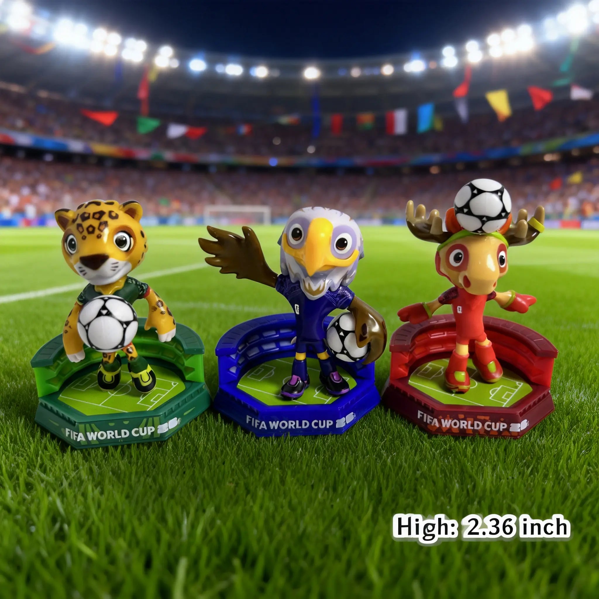 FIFA 2026 USA Canada Mexico World Cup Mascot Collectible Figure Set, Designed for Soccer Fans