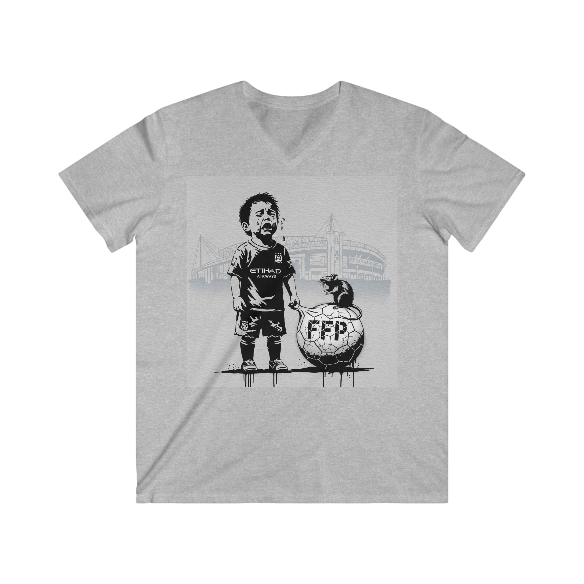 Soccer Kid Graphic Tee – 'FFP' Ball Design V‑Neck