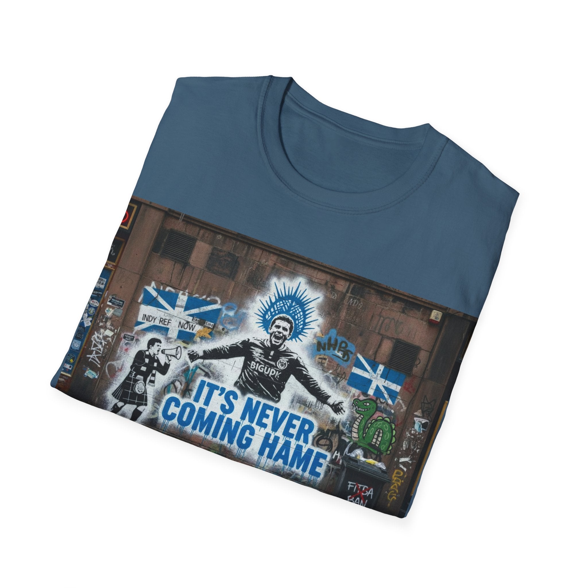 T-Shirt — 'It's Never Coming Home' Street Art Football Fan Tee
