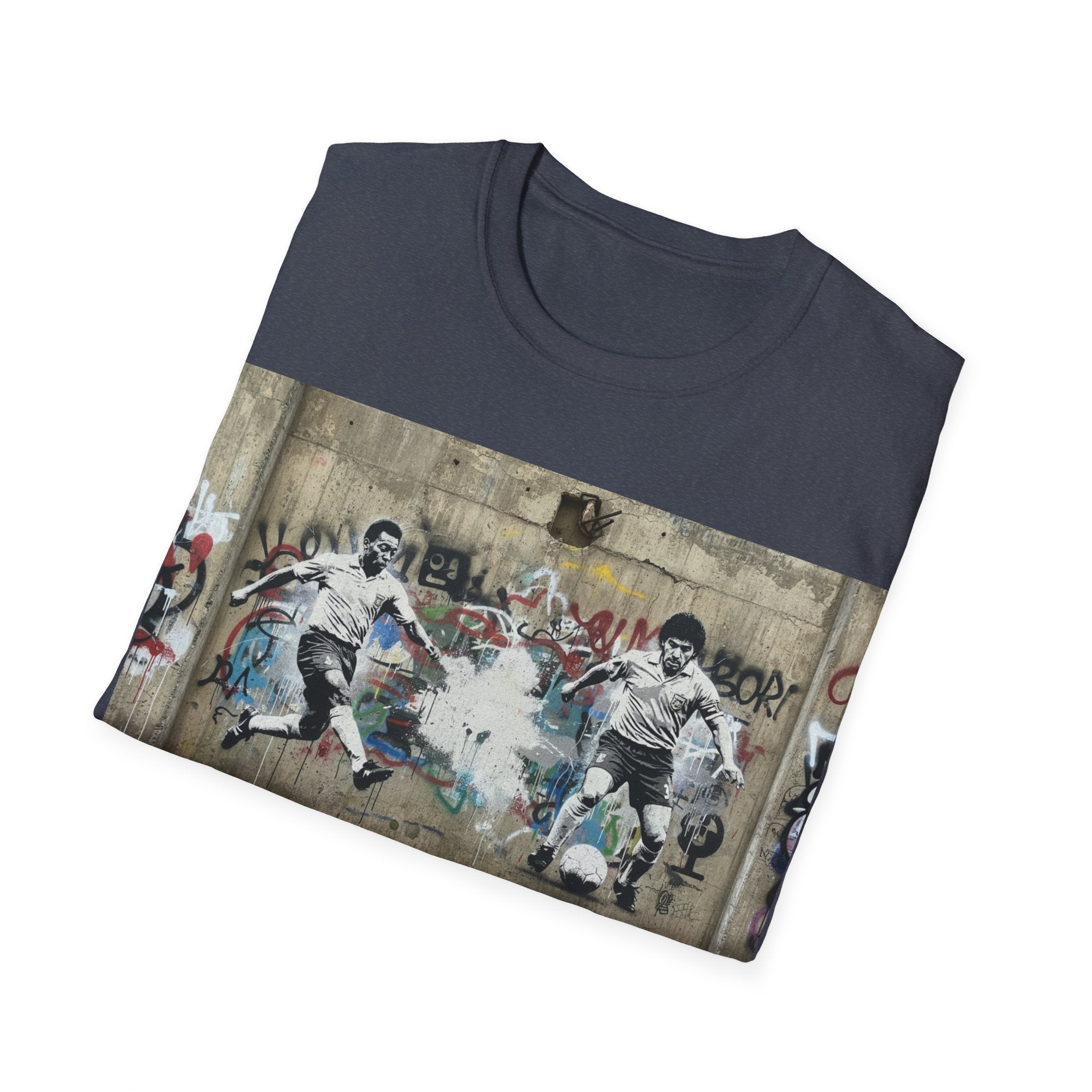 Pele vs Maradona — Urban Graffiti Football Players T-Shirt