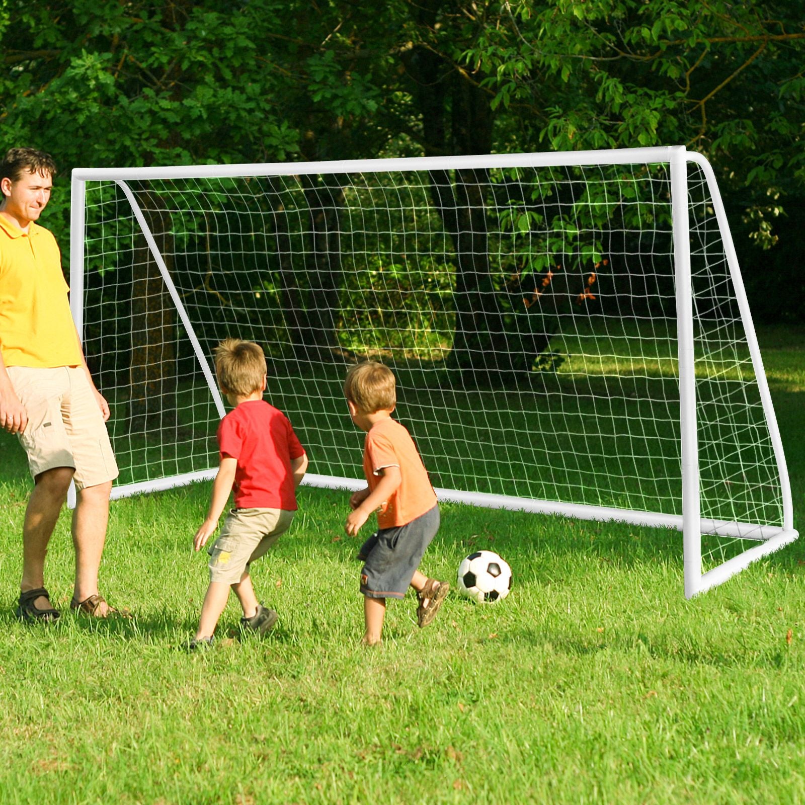 All-Weather Soccer Goal with Strong PVC Frame and High-Strength Netting