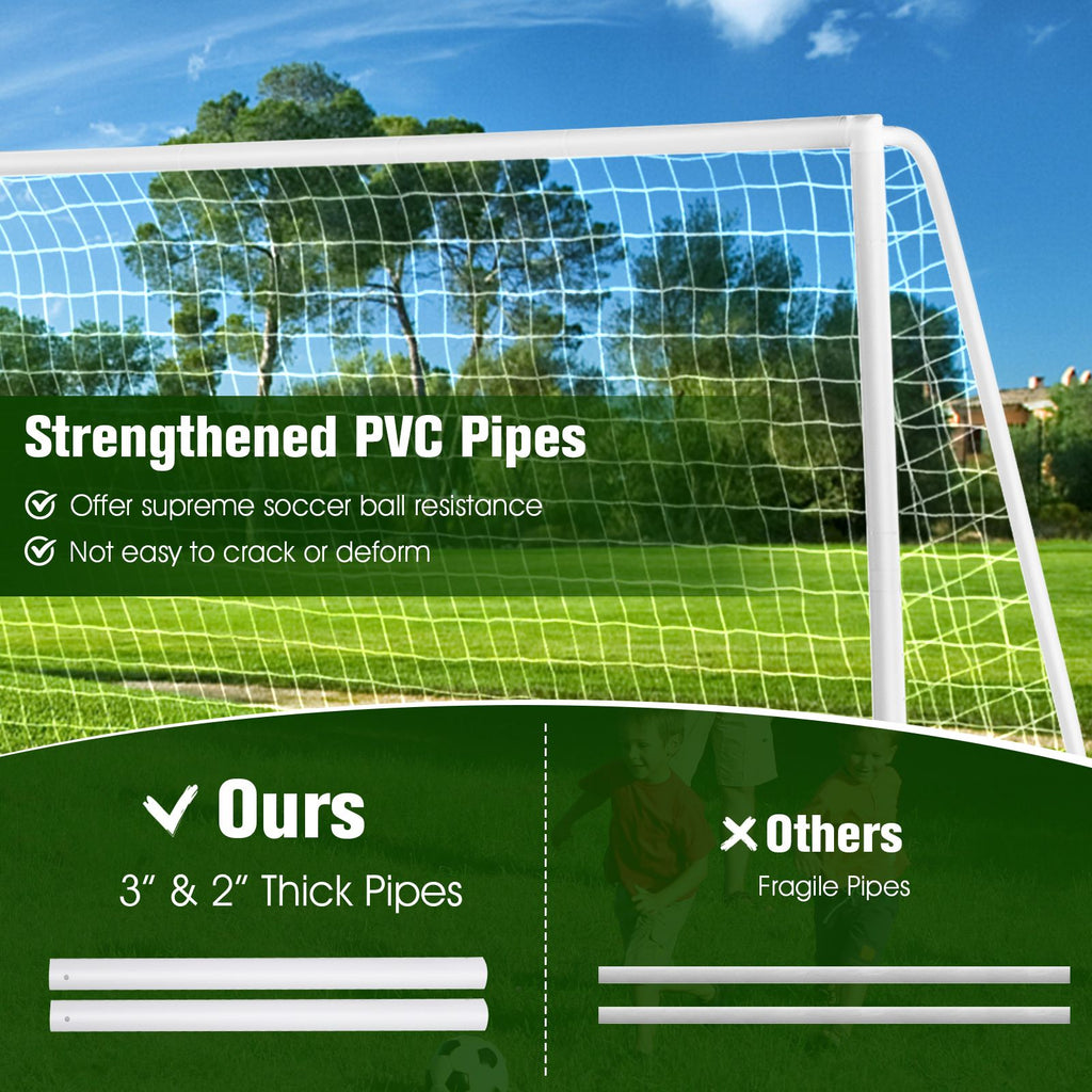 All-Weather Soccer Goal with Strong PVC Frame and High-Strength Netting