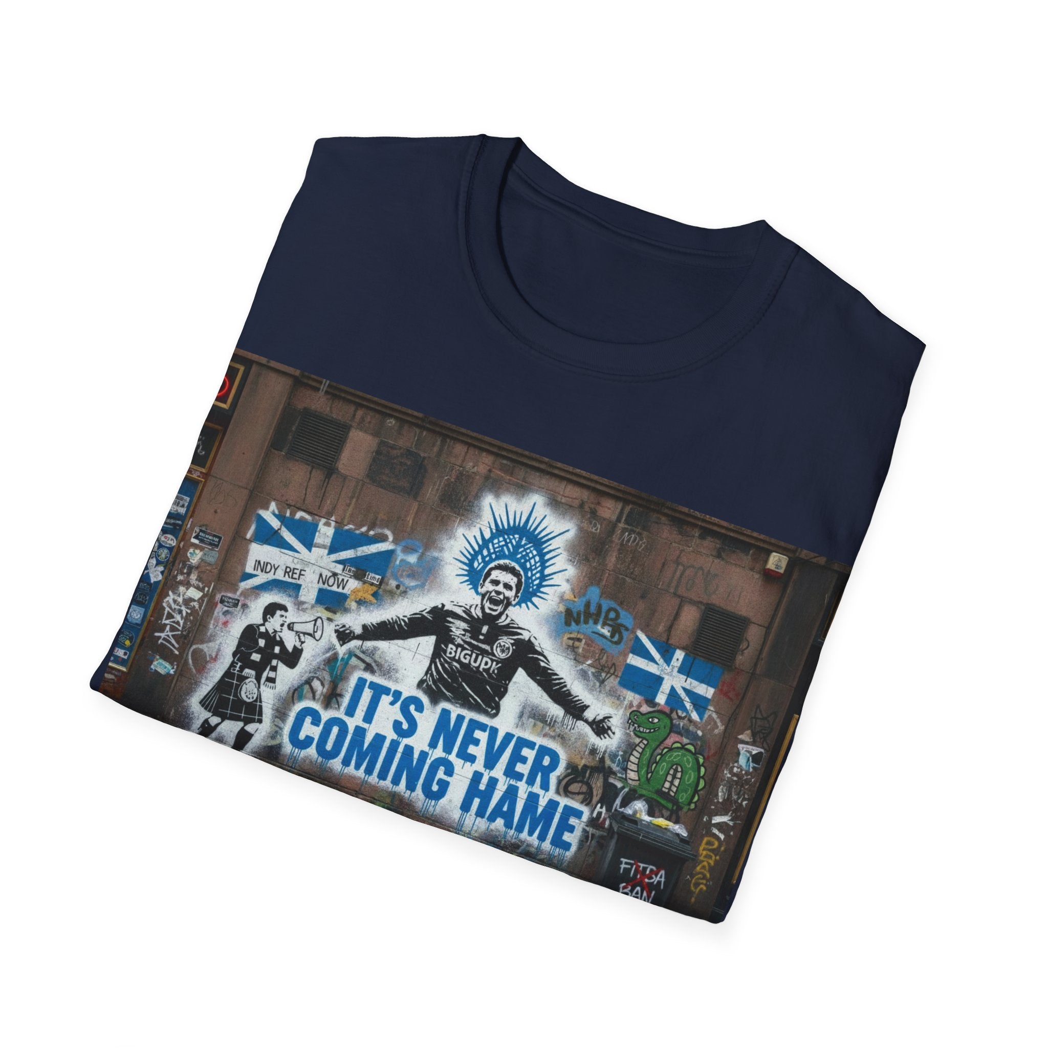 T-Shirt — 'It's Never Coming Home' Street Art Football Fan Tee