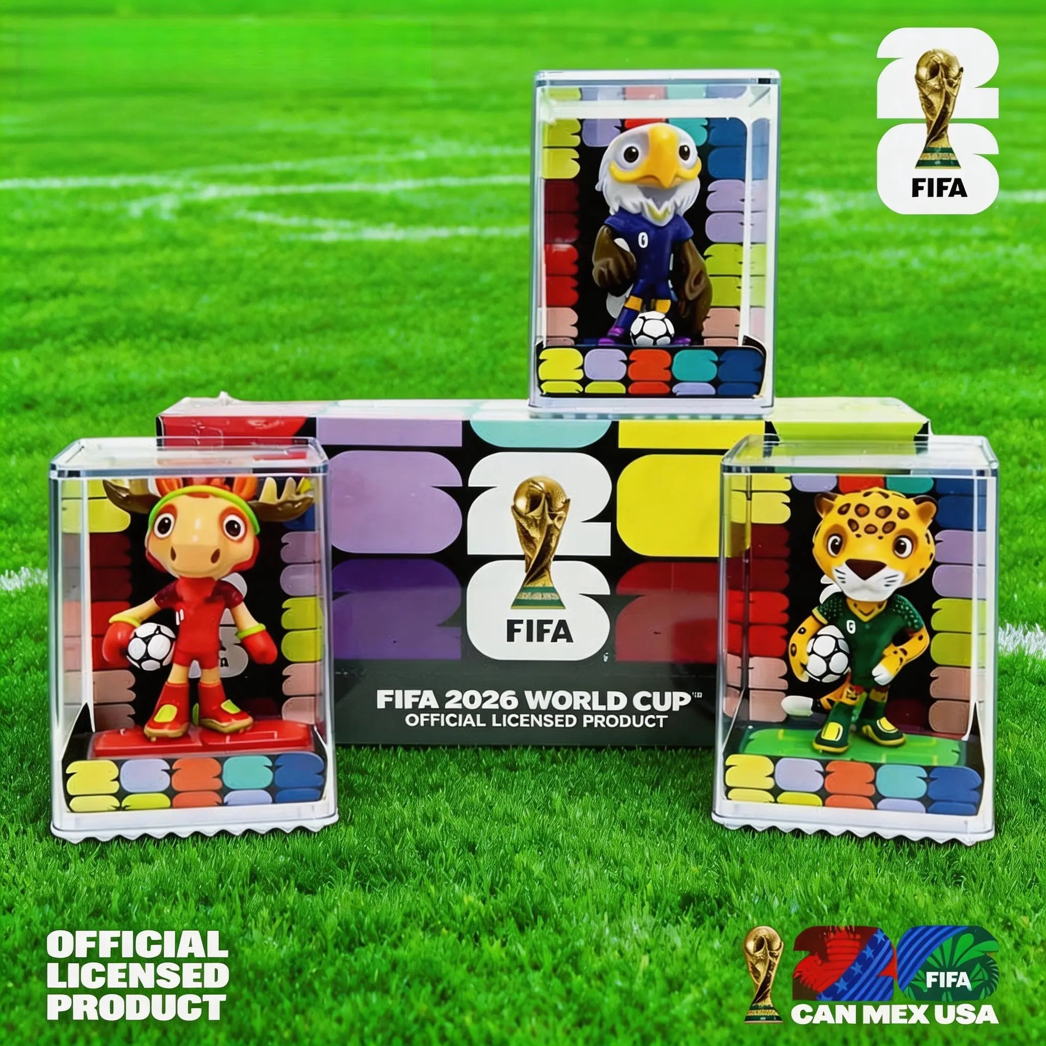 FIFA 2026 USA Canada Mexico World Cup Mascot Collectible Figure Set, Designed for Soccer Fans