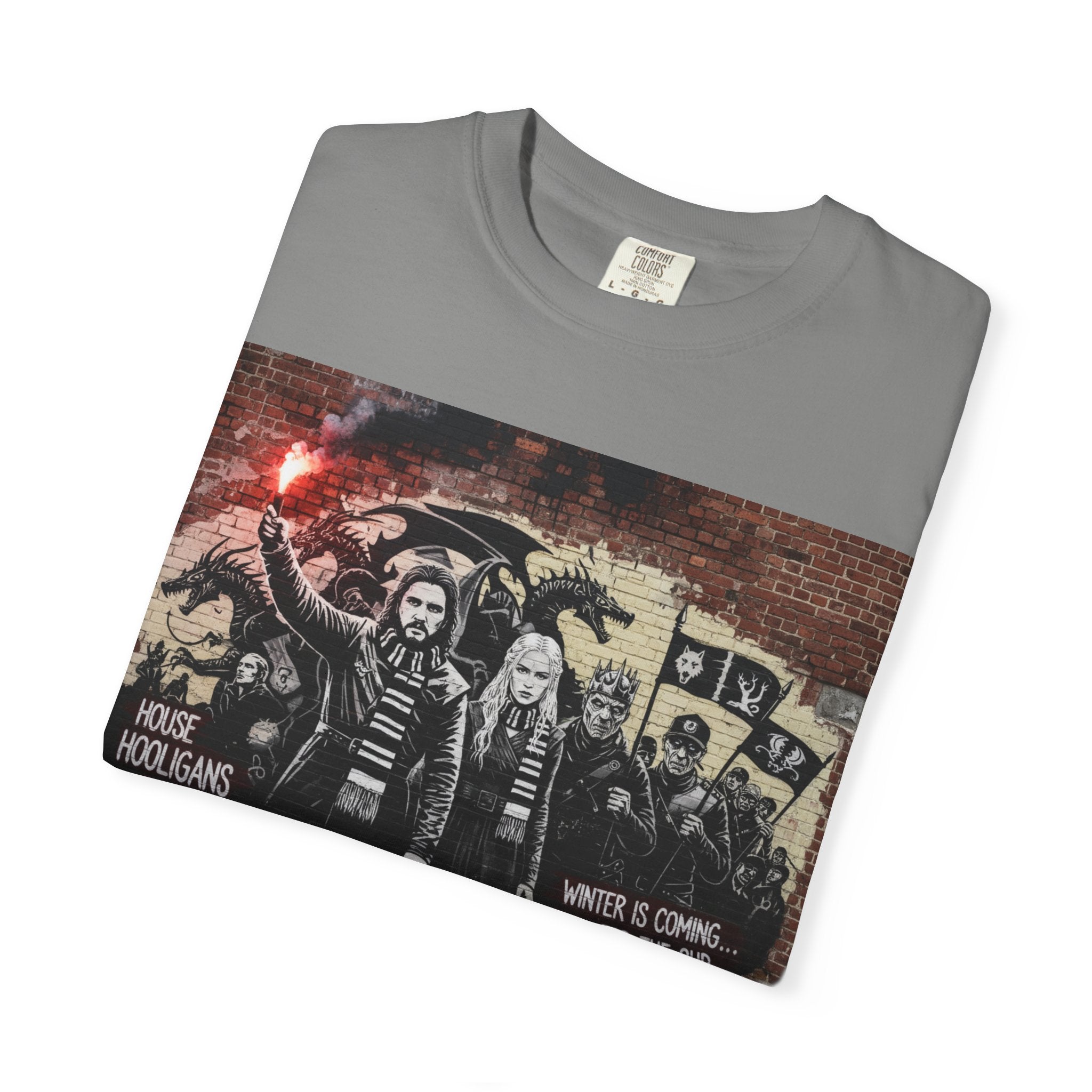 T-Shirt — Protest Graffiti Band Tee with 'Noise Is Coming For The Oi' Design