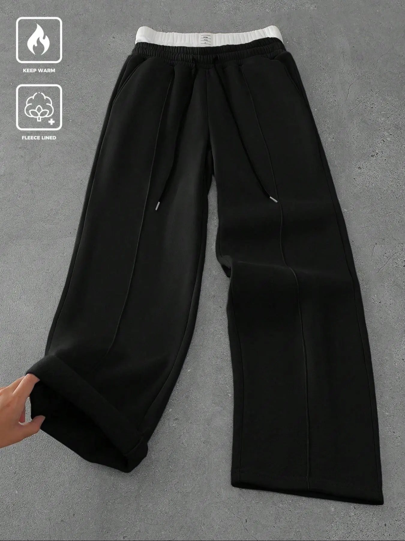 Men'S Solid Color Drawstring Waist Sweatpants, Loose Casual Comfy Pants for Daily Wear, Woven Bottoms, Casual Beach Pants