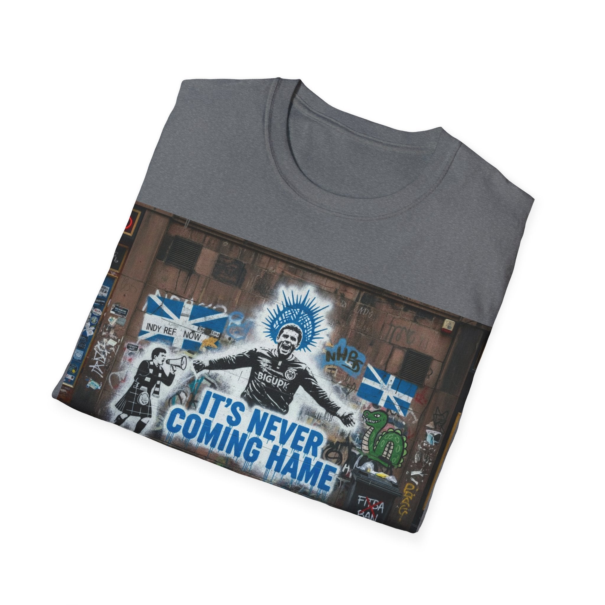 T-Shirt — 'It's Never Coming Home' Street Art Football Fan Tee