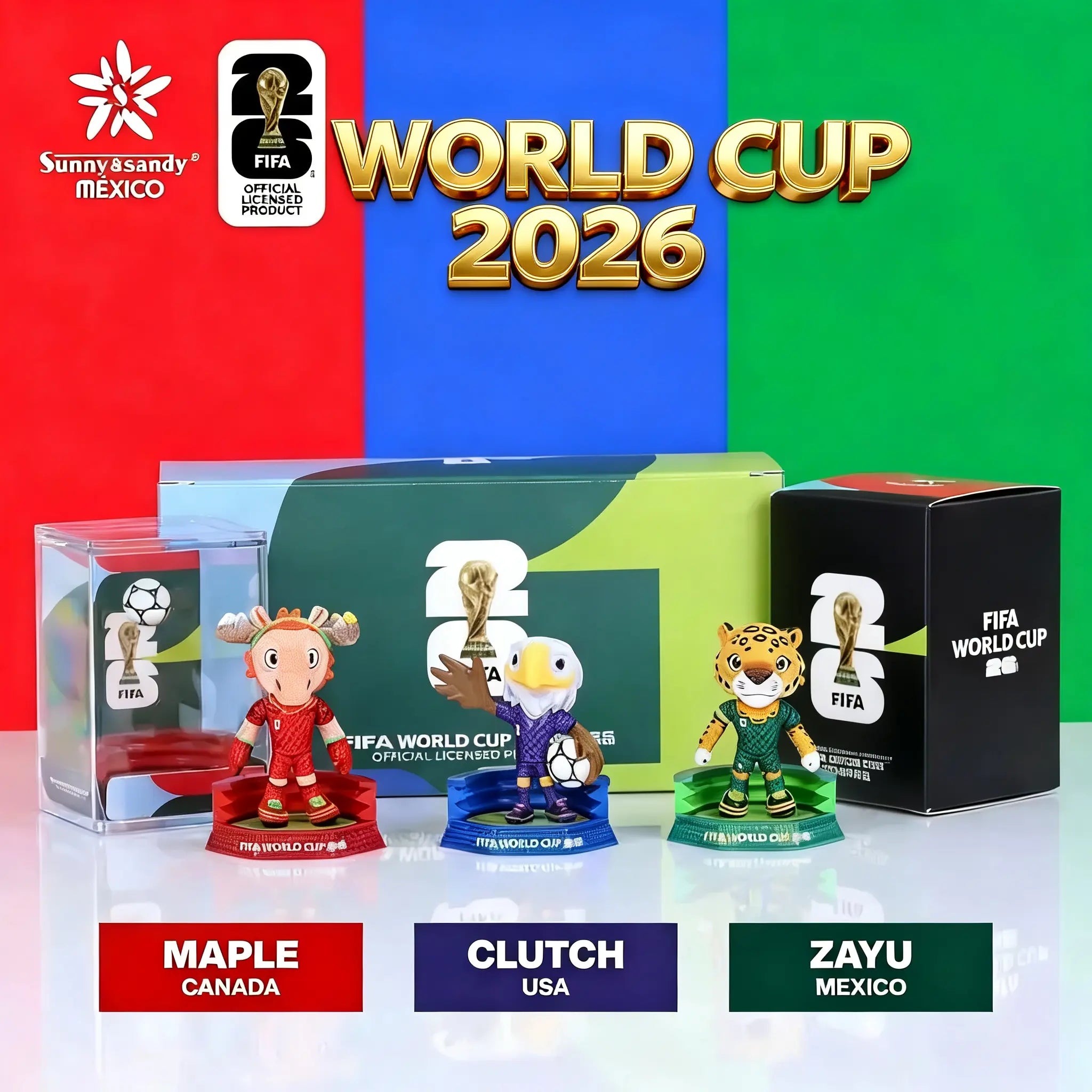 FIFA 2026 USA Canada Mexico World Cup Mascot Collectible Figure Set, Designed for Soccer Fans