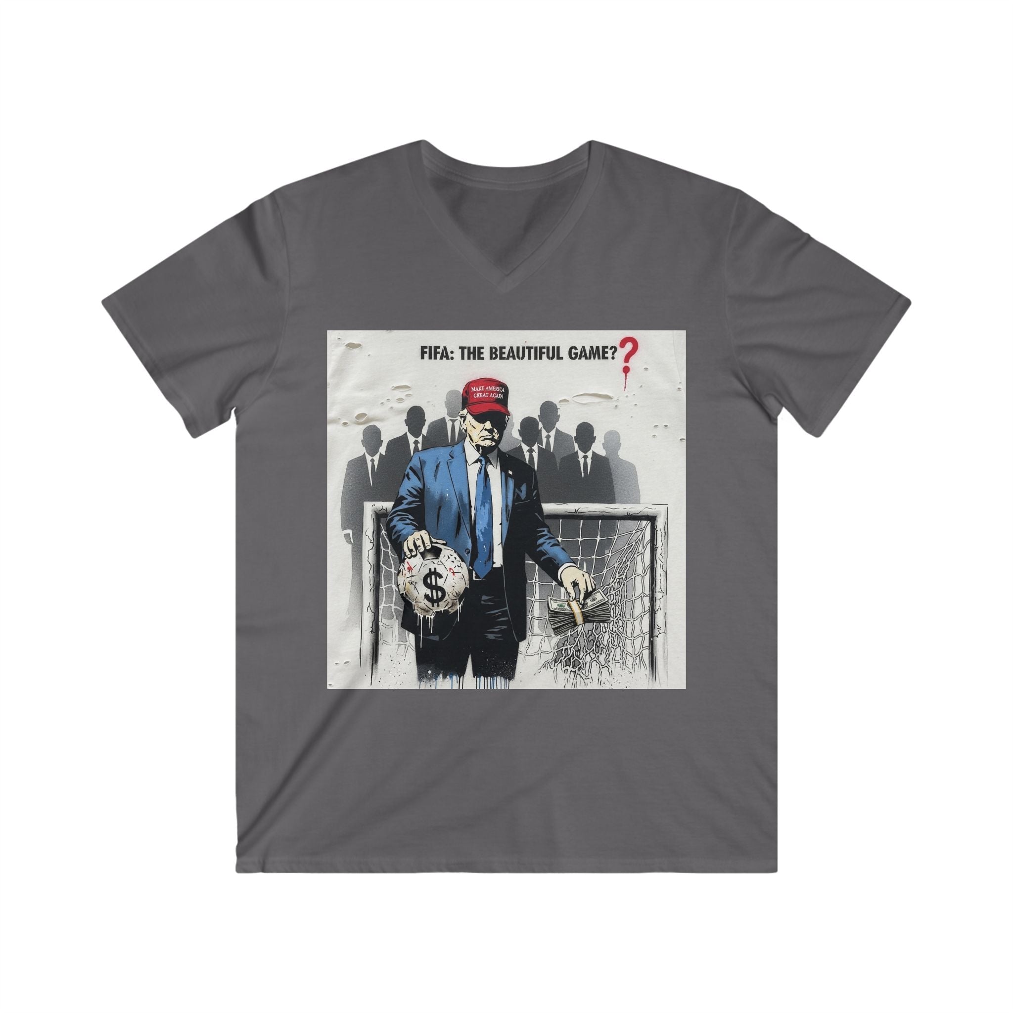 V-Neck Tee — “FIFA: The Beautiful Game?” Graphic Shirt