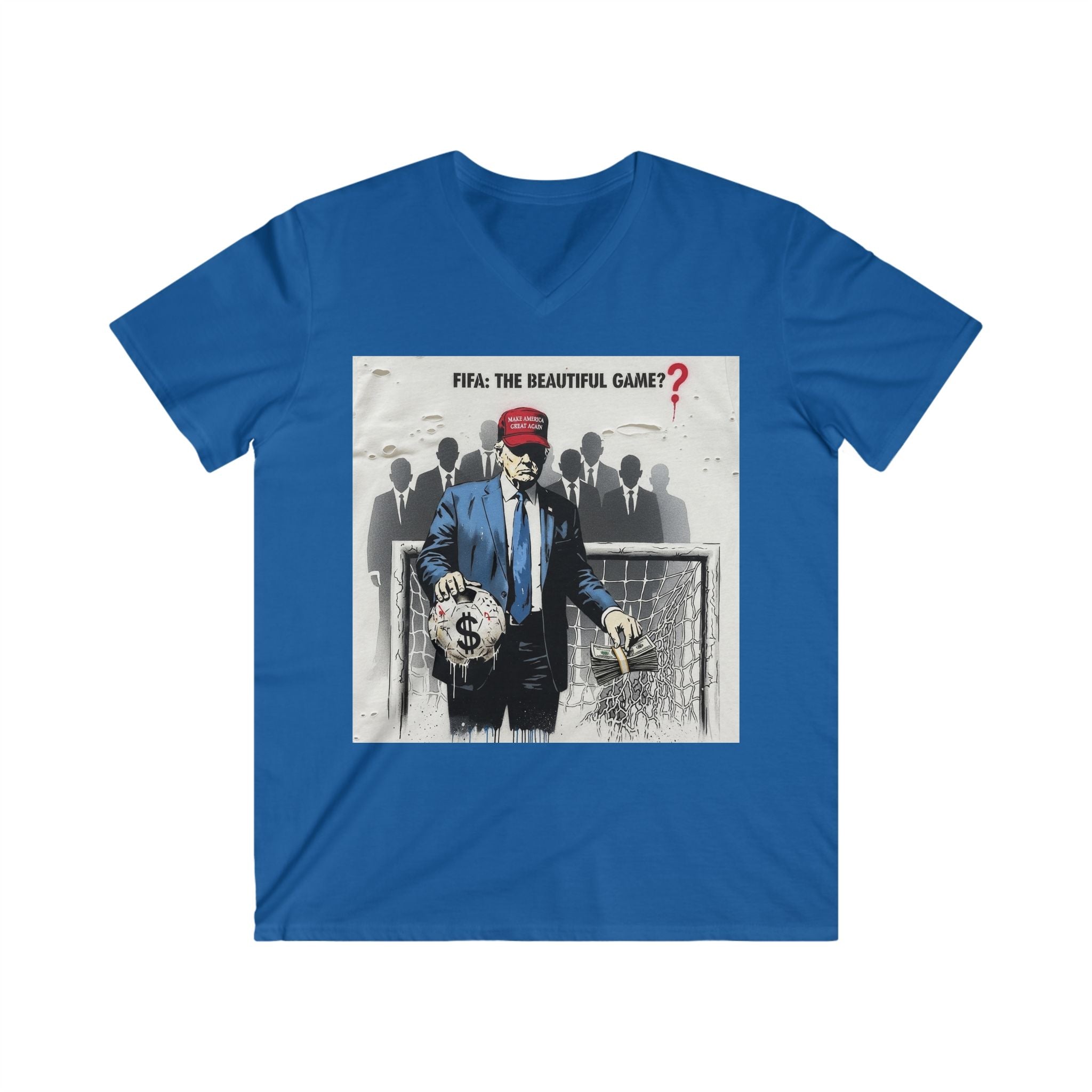 V-Neck Tee — “FIFA: The Beautiful Game?” Graphic Shirt