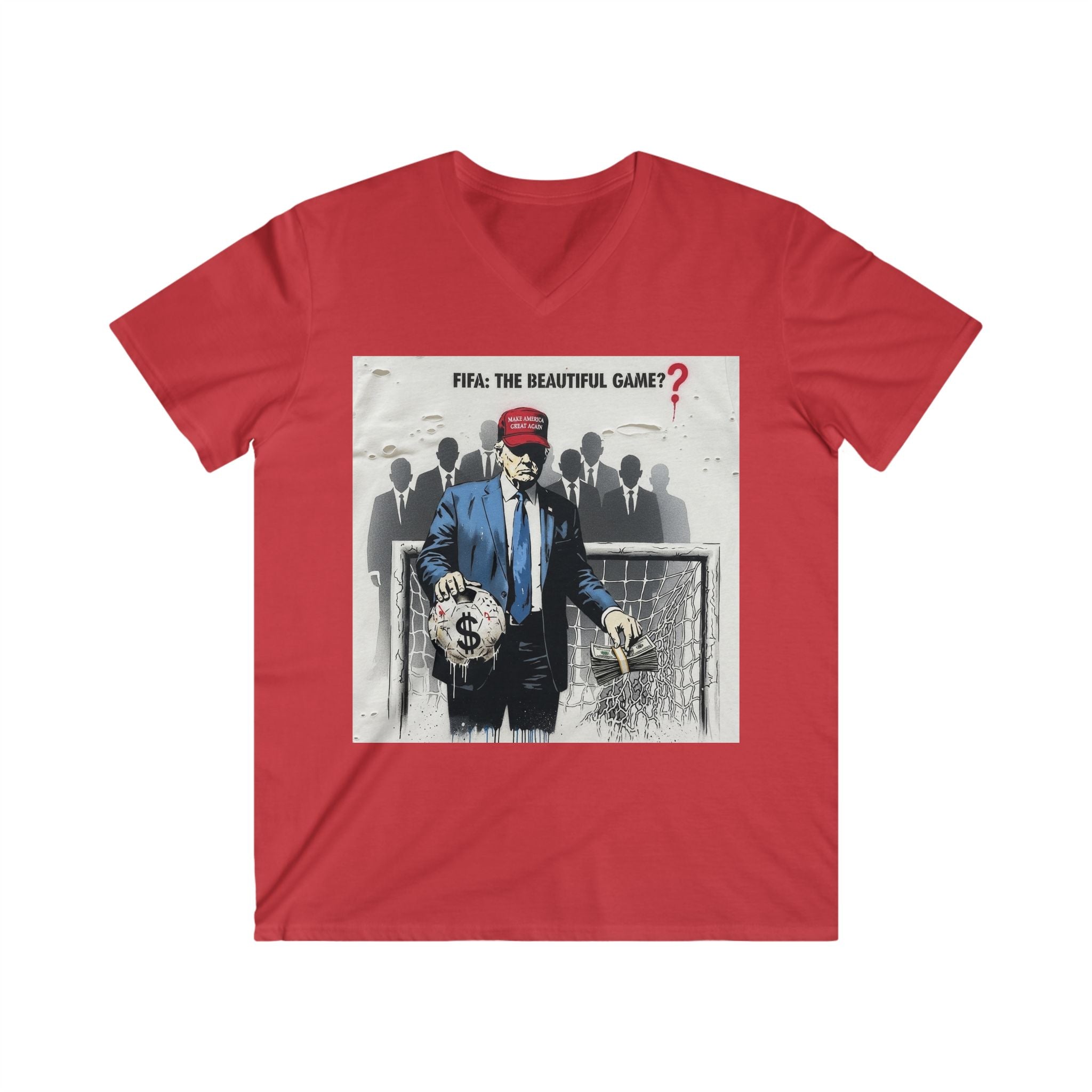 V-Neck Tee — “FIFA: The Beautiful Game?” Graphic Shirt