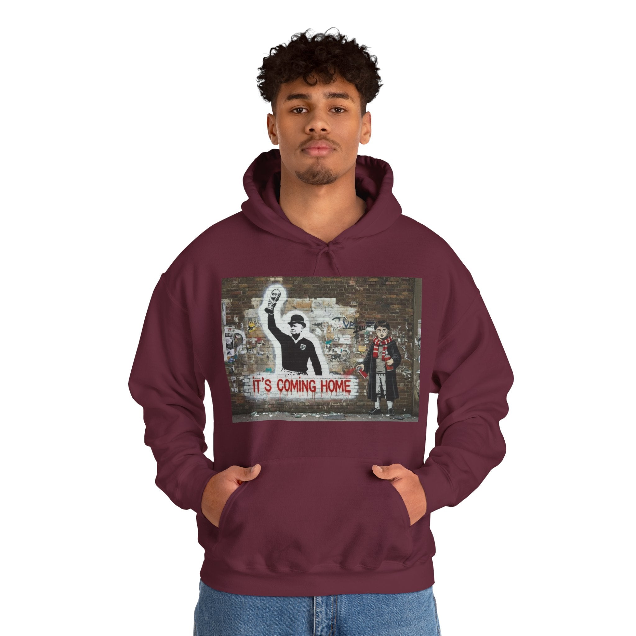 "It's Coming Home" Graphic Hoodie – Street Art Football Sweatshirt