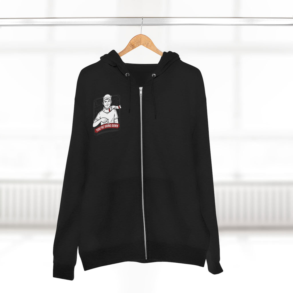 Zip Hoodie — 'You're Going Down' Retro Sports Rivalry Design
