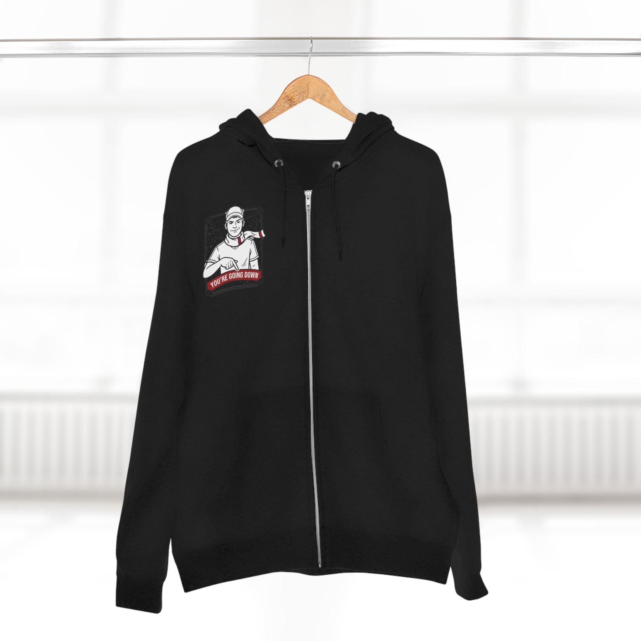Zip Hoodie — 'You're Going Down' Retro Sports Rivalry Design
