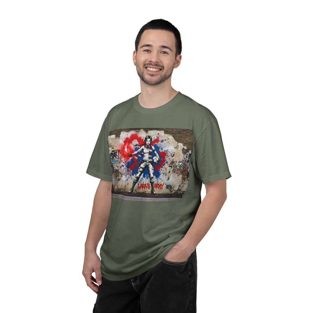 Graffiti Soldier T-Shirt — Urban Street Art Tee with "Land Day" Graphic