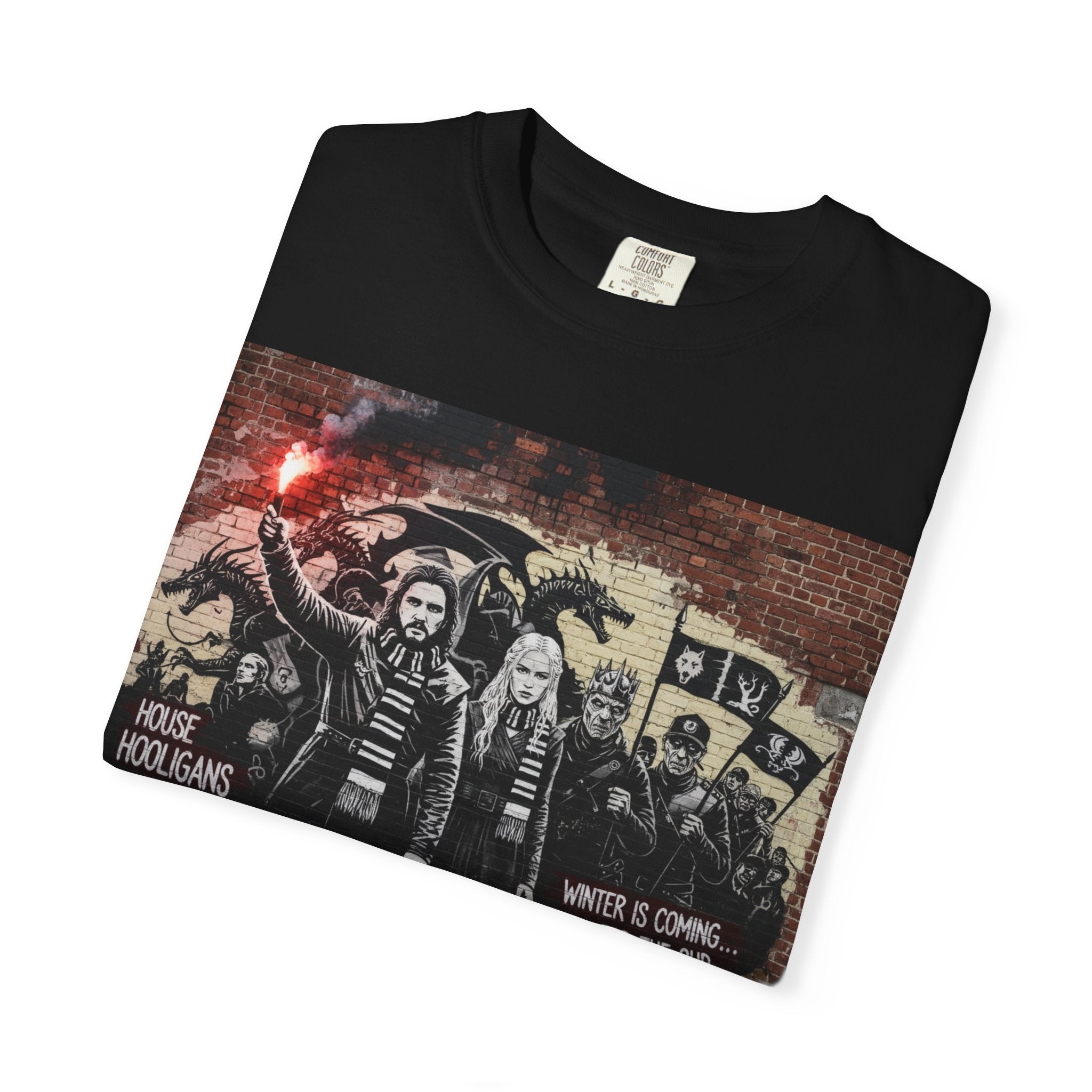 T-Shirt — Protest Graffiti Band Tee with 'Noise Is Coming For The Oi' Design