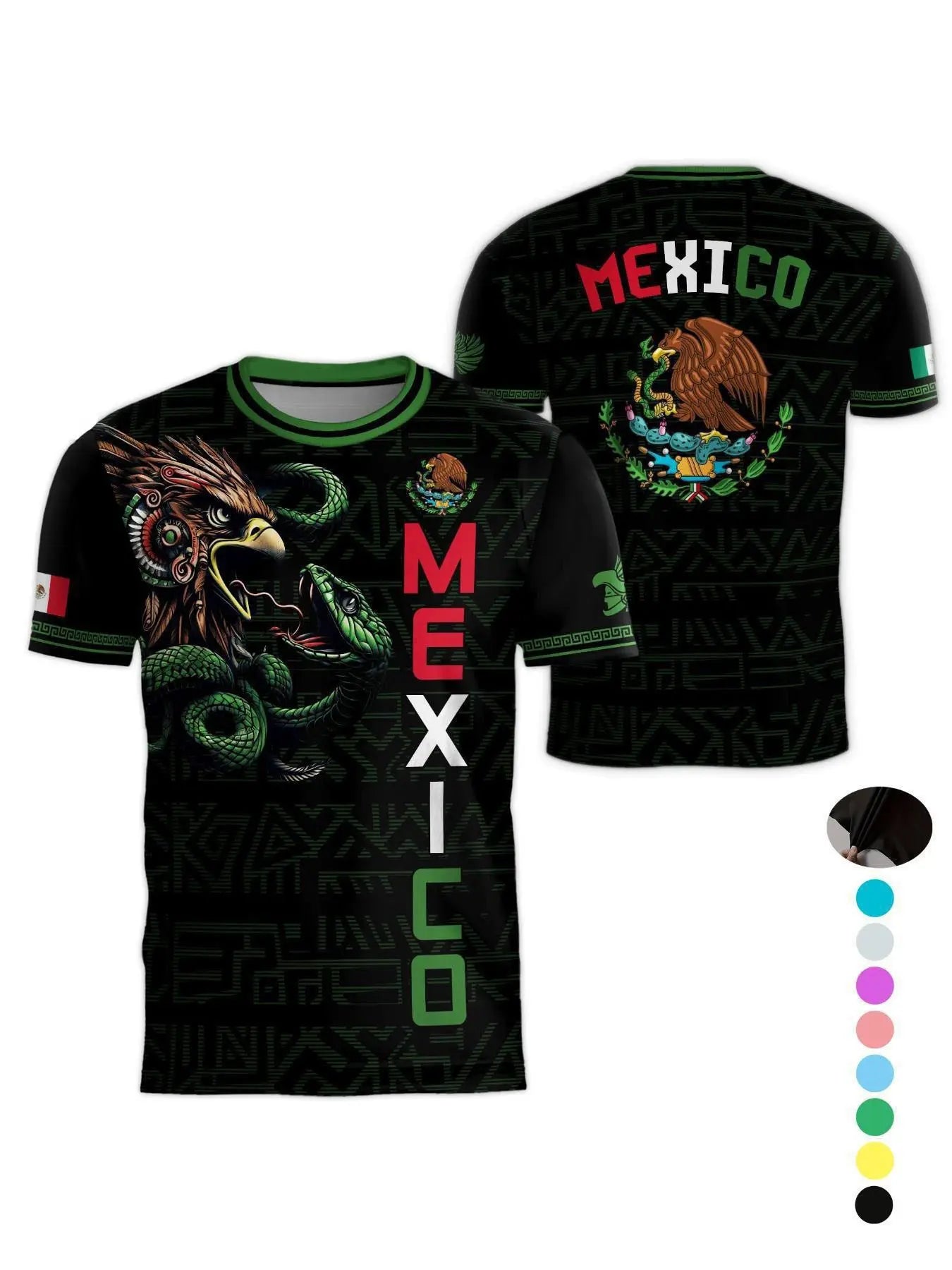 Mexico World Cup Short Sleeve T-Shirt, Breathable Quick-Dry Sports Fabric, Casual Fitted Ombre Design, Unisex Long Tee for All Seasons, Athletic Sports Clothing