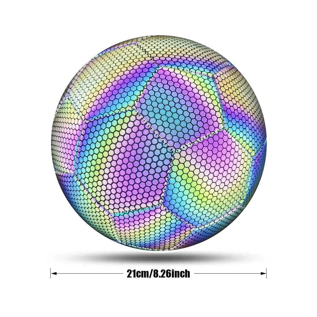 Size 5 Soccer Ball, Machine Stitched Holographic Reflective PU Football, Professional Training Football for Adults, Custom Football Kits, Guardian Cap Football, Christmas Gift