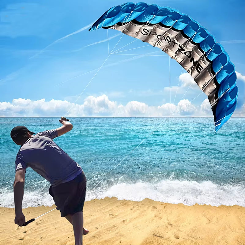 High Quality 2.5M Dual Line 4 Colors Parafoil Parachute Sports Beach Kite Easy to Fly Factory Outlet