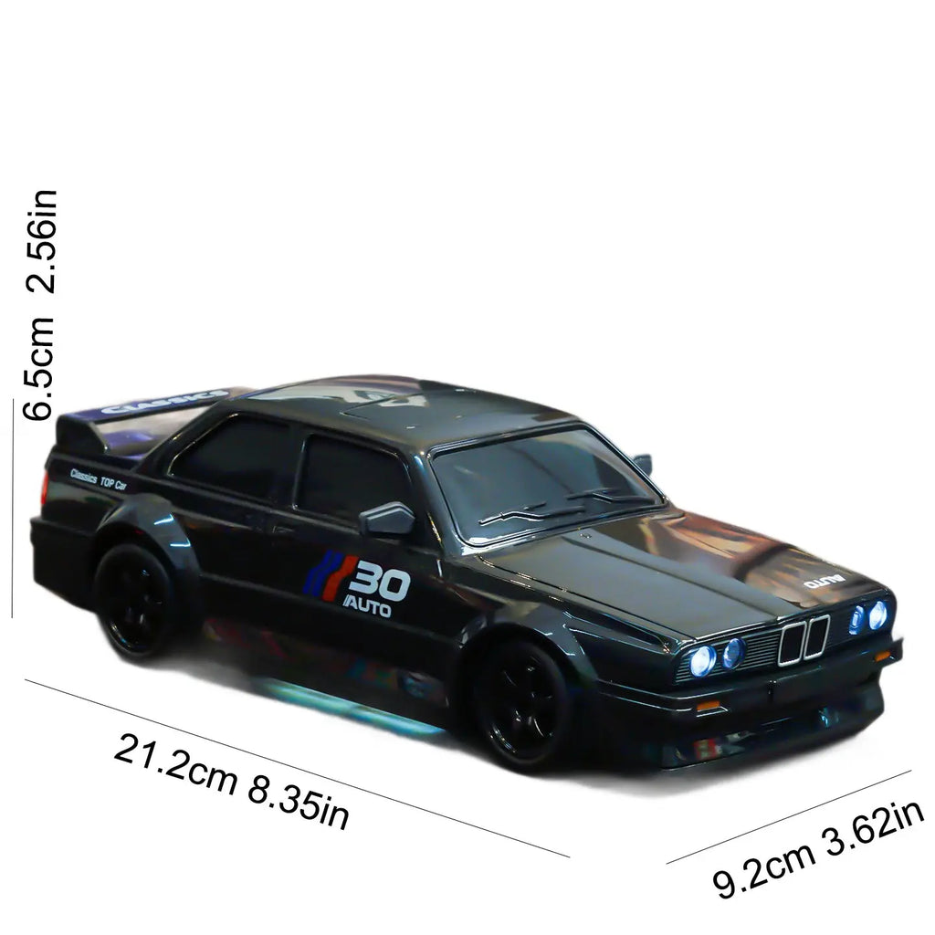 2.4Ghz 1:24 Scale High-Speed RC Drift Car Model, LED Light Drifting Tyres Racing Toy, Collectible Decoration for Ages 8+, Remote Control Car