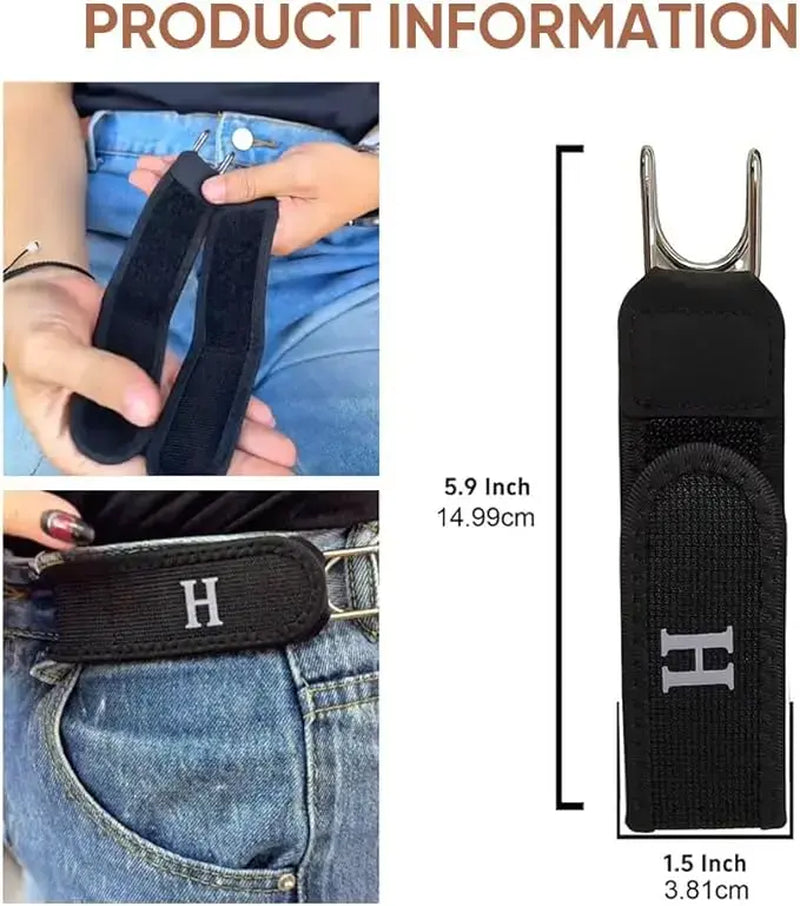 Tactical Metal Hook Elastic Belt (Unisex) - Patented No - Buckle Invisible Design | Soft Adjustable Side Belt Fashion Gift