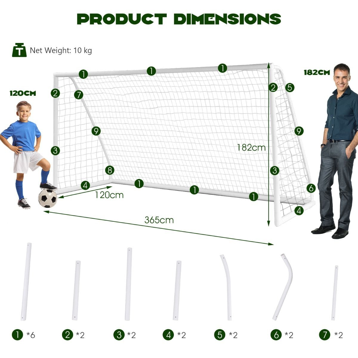 All-Weather Soccer Goal with Strong PVC Frame and High-Strength Netting